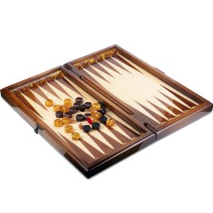 Янтарные нарды из дерева «Рыбалка» в подарок рыбаку