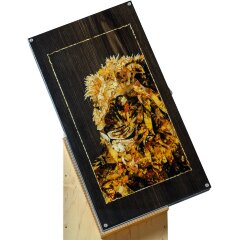 Подарочные нарды «Лев» из янтаря и морёного дуба