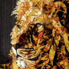 Подарочные нарды «Лев» из янтаря и морёного дуба