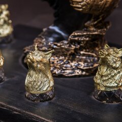 Подставка для бутылки «Медведь» с рюмками перевёртышами