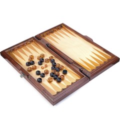 Двухсторонние янтарные нарды из дерева «Охота» в подарок охотнику