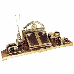 Настольный набор органайзер «Нефтяник» из натурального камня яшма