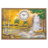 Картина с часами «Мостик через ручей»