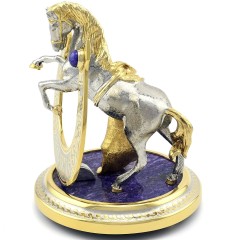 Статуэтка конь с подковой «На счастье» на чароите в подарок девочке