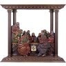 Каминные резные часы «Тайная вечеря» из массива дерева