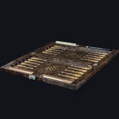 Подарочные нарды «Лев» из корня ореха и янтаря