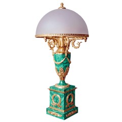 Настольная лампа из малахита «EMERALD» в подарок женщине для интерьера дома