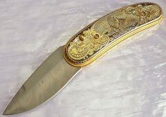 Нож складной дамасский &quot;Лев&quot;