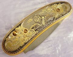 Нож складной дамасский "Лев"