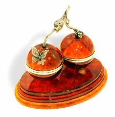 Янтарная шкатулка «Вишенки» в подарок девушке