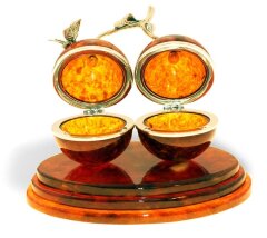 Янтарная шкатулка «Вишенки» в подарок девушке