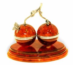 Янтарная шкатулка «Вишенки» в подарок девушке