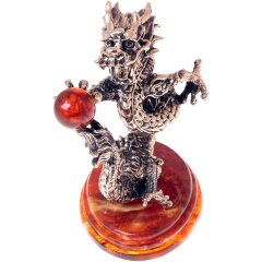 Сувенирная фигурка «Танцующий дракон» на янтаре — как символ Нового 2024 года