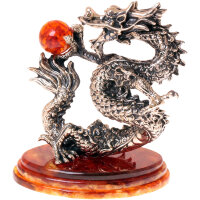 Сувенирная фигурка «Танцующий дракон» на янтаре — как символ Нового 2024 года