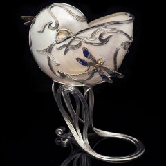 Серебряный кубок «Весна» из морской раковины Nautilus