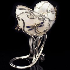 Серебряный кубок «Весна» из морской раковины Nautilus