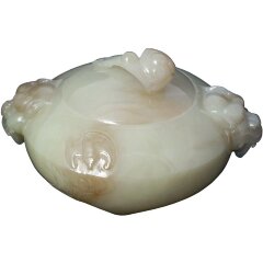 Шкатулка «Восточные мотивы» из белого нефрита