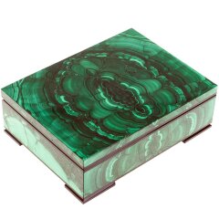 Большая малахитовая шкатулка для украшений «Клеопатра»