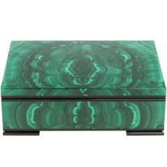 Большая малахитовая шкатулка для украшений «Клеопатра»