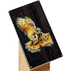 Подарочные нарды «Филин» из морёного дуба и янтаря