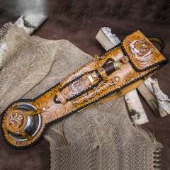 Походный набор для пикника «Стрелецкий» в кожаном футляре