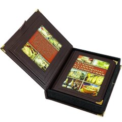 Подарочная книга «Лучшие кулинарные путешествия. Лучшие блюда и рестораны мира» в кожаном переплёте