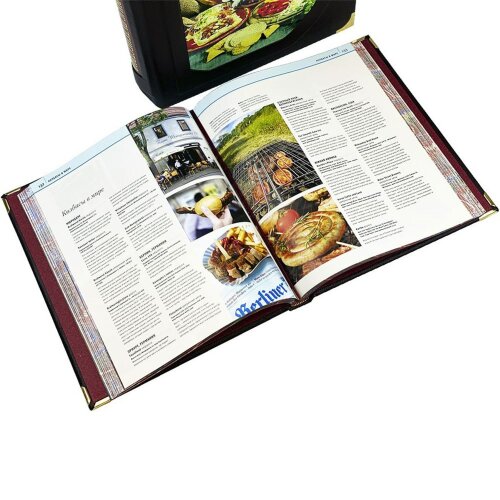 Подарочная книга «Лучшие кулинарные путешествия. Лучшие блюда и рестораны мира» в кожаном переплёте