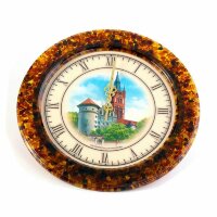 Настенные часы из янтаря «Калининградская филармония» для интерьера