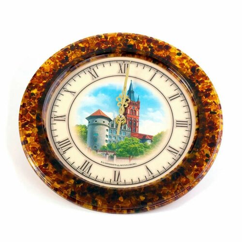 Настенные часы из янтаря «Калининградская филармония» для интерьера
