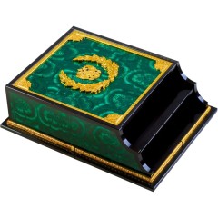 Двухъярусный лоток для бумаг «Малахит» формата А4 в подарок руководителю