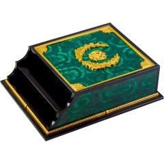 Двухъярусный лоток для бумаг «Малахит» формата А4 в подарок руководителю