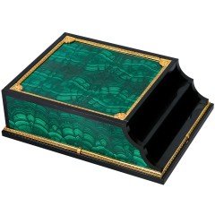 Двухъярусный лоток для бумаг «Малахит» формата А4 в подарок руководителю