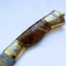 Коллекционный нож «Дамаск» с позолоченным клинком