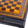 Деревянный шахматный ларец «Имперский» из янтаря с фигурами