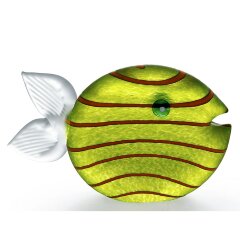 Большое подарочное пресс-папье из художественного стекла «Рыба зелёная»