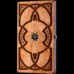 Восточные нарды «Арабские ночи» из карельской берёзы с янтарём