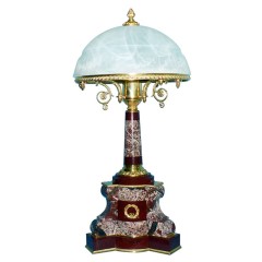 Настольная лампа из яшмы «SKARLETT» в подарок руководителю для рабочего стола