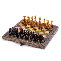 Янтарные складные шахматы «Антик» с фигурами