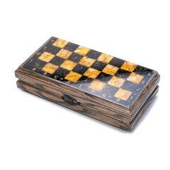 Янтарные складные шахматы «Антик» с фигурами