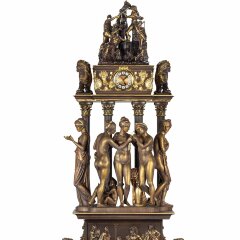 Дизайнерские напольные часы «Фарнезский Бык» из массива дерева