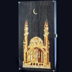 Сувенирные нарды «Кул-Шариф» из морёного дуба и янтаря