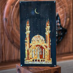 Сувенирные нарды «Кул-Шариф» из морёного дуба и янтаря