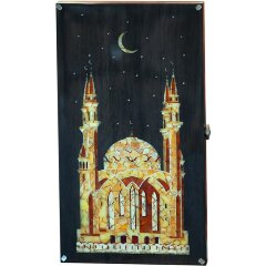 Сувенирные нарды «Кул-Шариф» из морёного дуба и янтаря