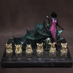 Подставка для бутылки «Морская Дива» с рюмками перевёртышами