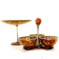 Красивая конфетница из янтаря «Венеция»