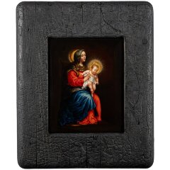 Художественная икона «Пресвятая Дева Мария» с ручной росписью