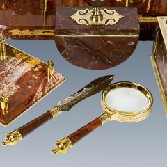 Настольный набор органайзер «Губернатор» из яшмы в подарок руководителю