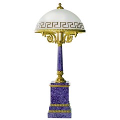 Настольная лампа из чароита «BLISS» в подарок женщине руководителю для рабочего стола