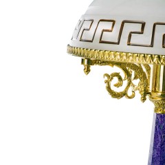 Настольная лампа из чароита «BLISS» в подарок женщине руководителю для рабочего стола