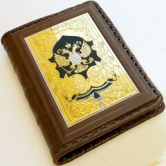 Кожаный набор «Герб России» (обложка для паспорта, ежедневник)